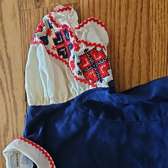 VINTAGE HONEYSUCKLE DRESS 6 GIRLS BLUE RED WHITE 1950s 60s 50s - Picture 5 of 9